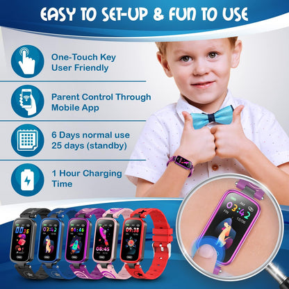Kids Fitness Tracker for Age 5-16 (Purple)